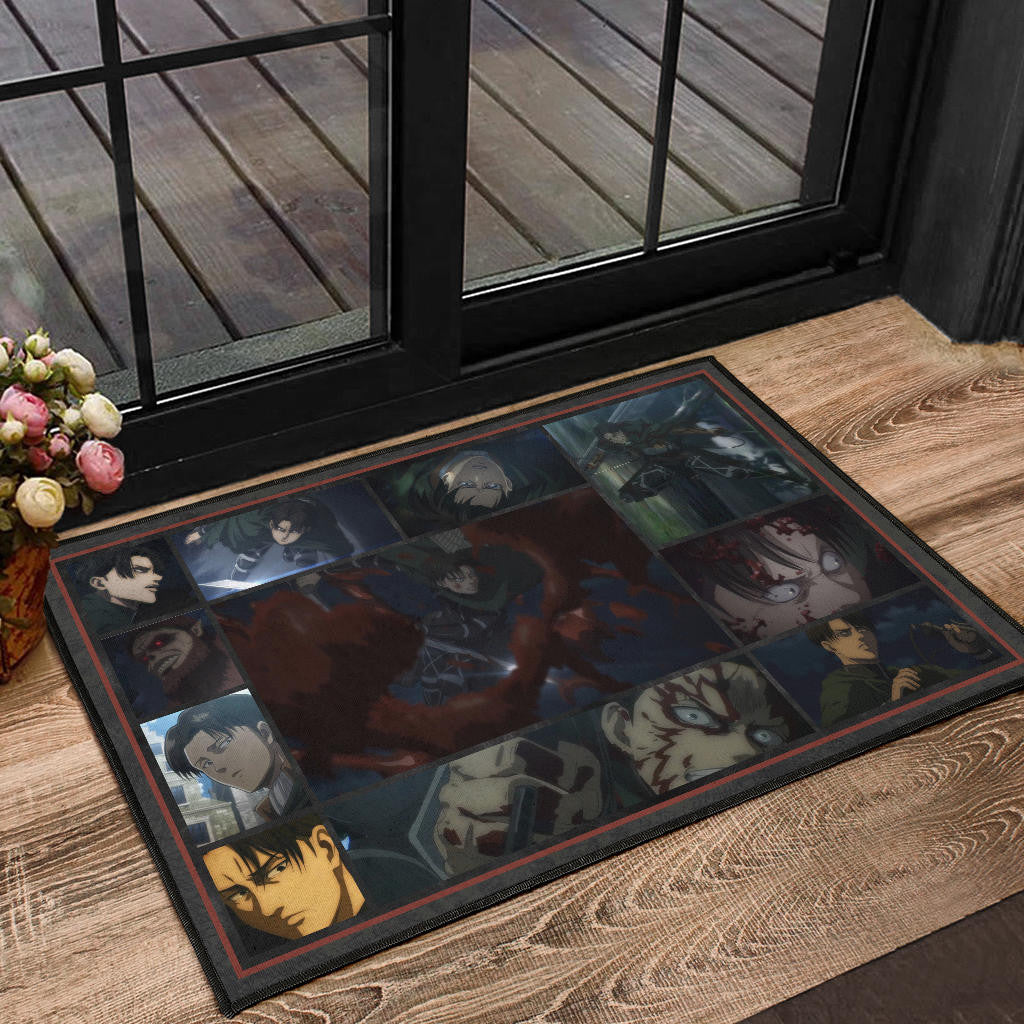 Levi Ackerman Attack On Titan Door Mat Anime Home Decor Custom For Fans NA032104