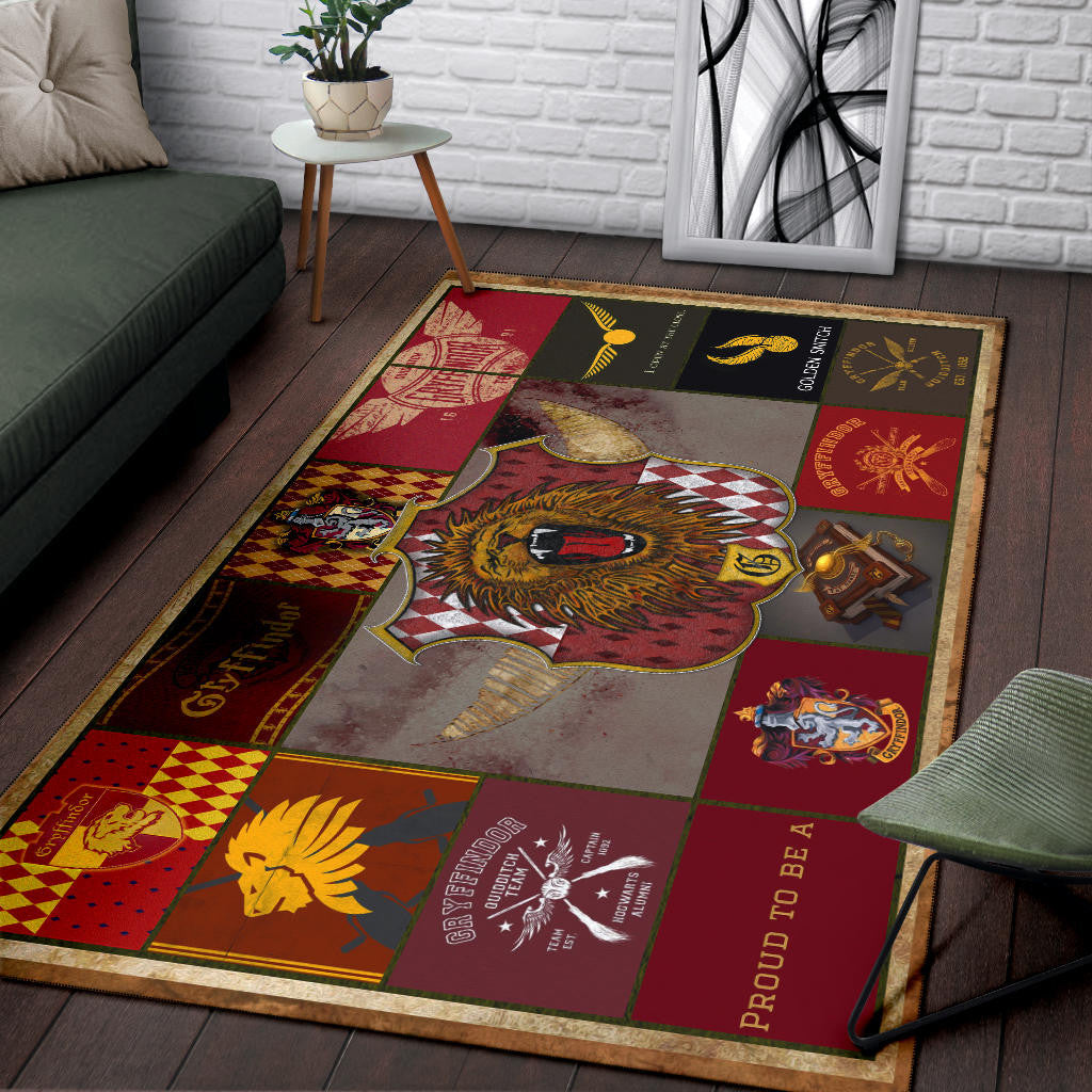 Gryffindor House Harry Potter Area Rug Movie Home Decor Custom For Fans NT032101