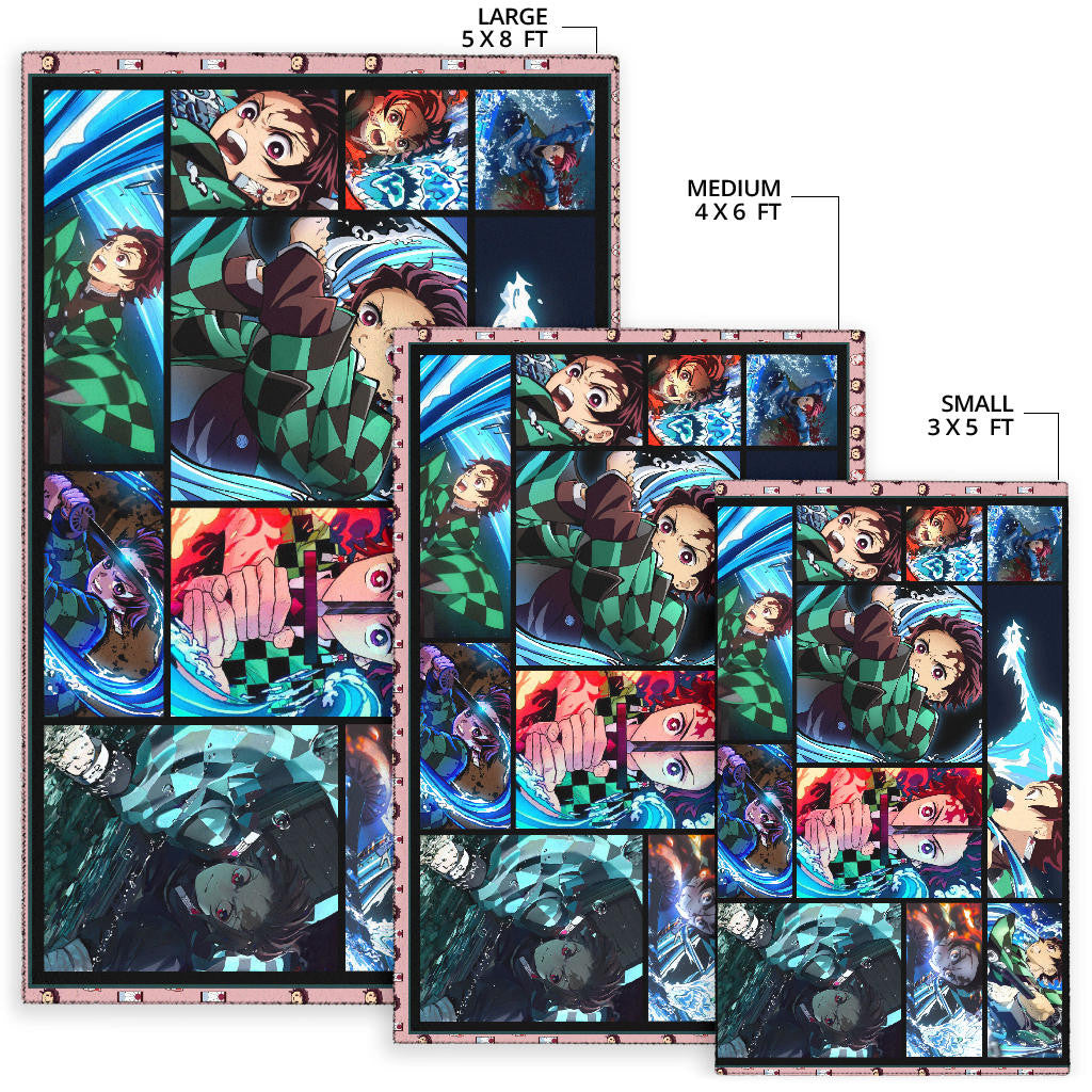 Tanjiro Kamado Demon Slayer Area Rug Anime Home Decor Custom For Fans NA031601