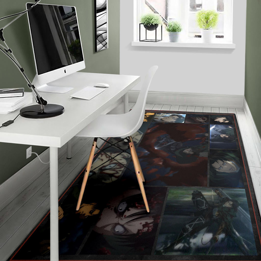Levi Ackerman Attack On Titan Area Rug Anime Home Decor Custom For Fans NA032104
