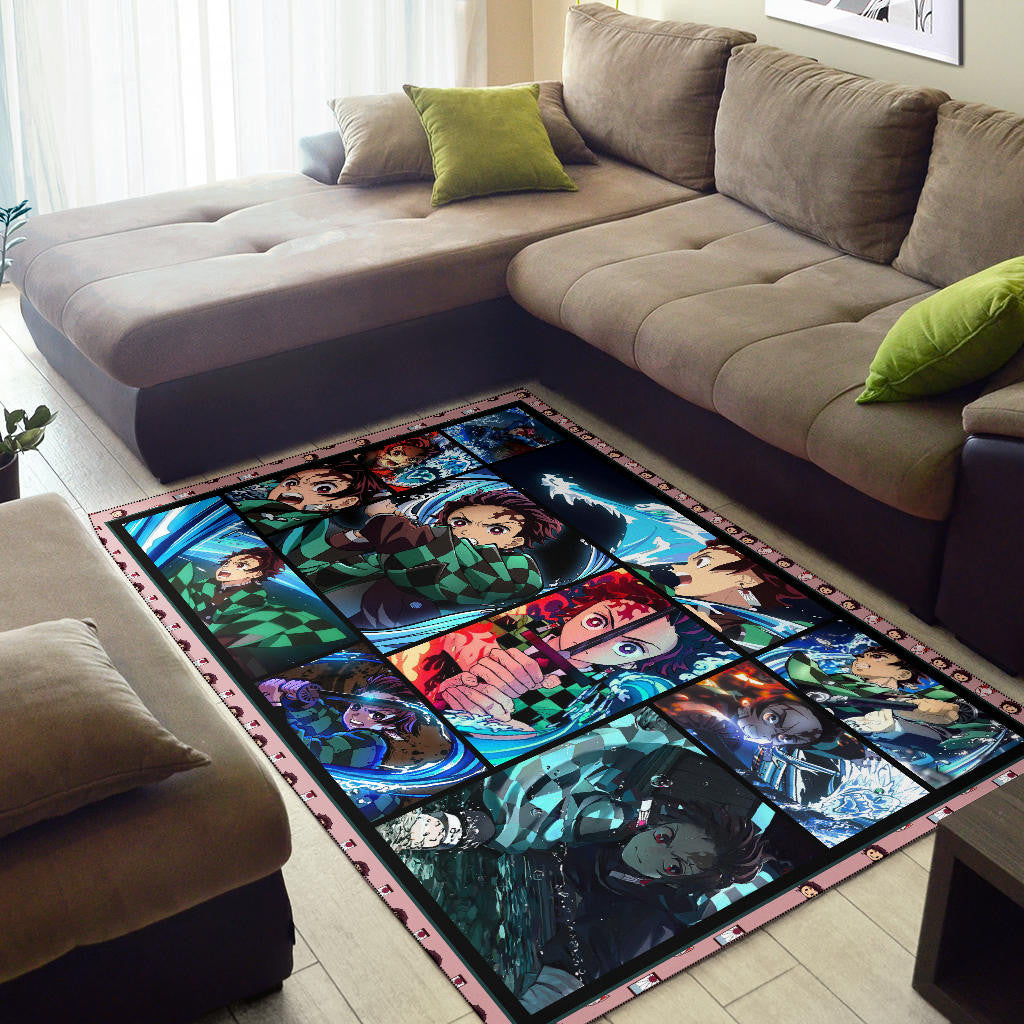 Tanjiro Kamado Demon Slayer Area Rug Anime Home Decor Custom For Fans NA031601