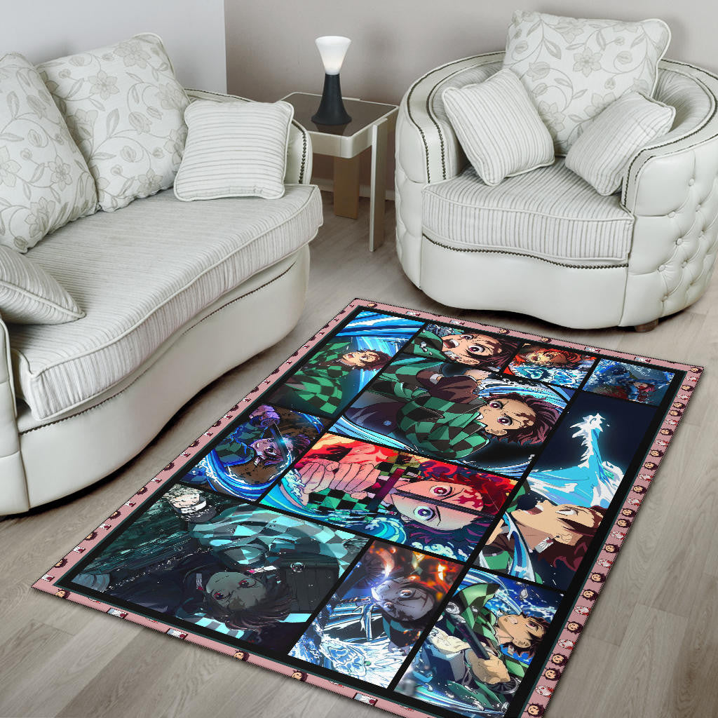 Tanjiro Kamado Demon Slayer Area Rug Anime Home Decor Custom For Fans NA031601