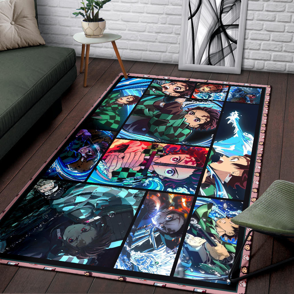 Tanjiro Kamado Demon Slayer Area Rug Anime Home Decor Custom For Fans NA031601