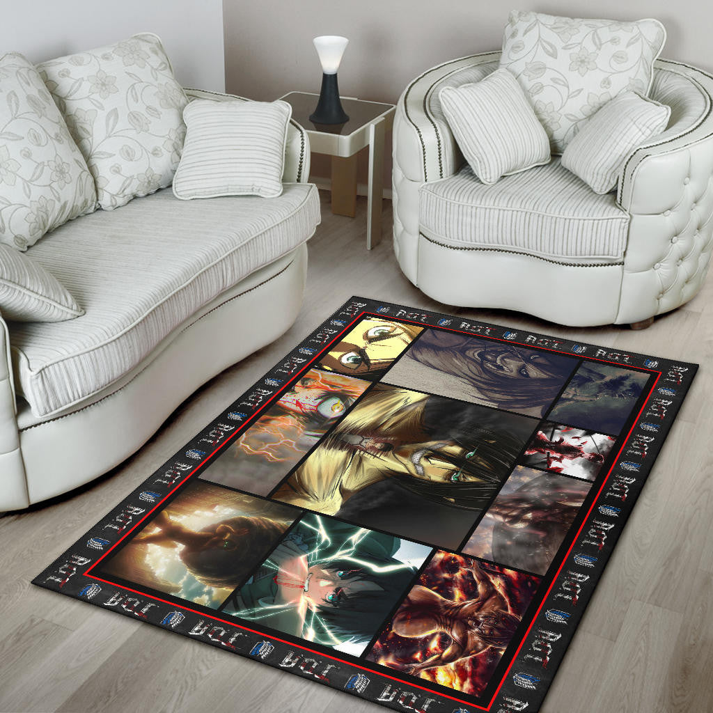 Eren Yeager Attack On Titan Area Rug Anime Home Decor Custom For Fans NA031801