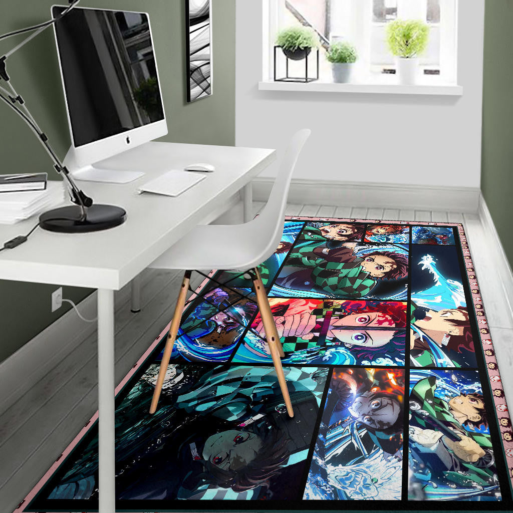 Tanjiro Kamado Demon Slayer Area Rug Anime Home Decor Custom For Fans NA031601