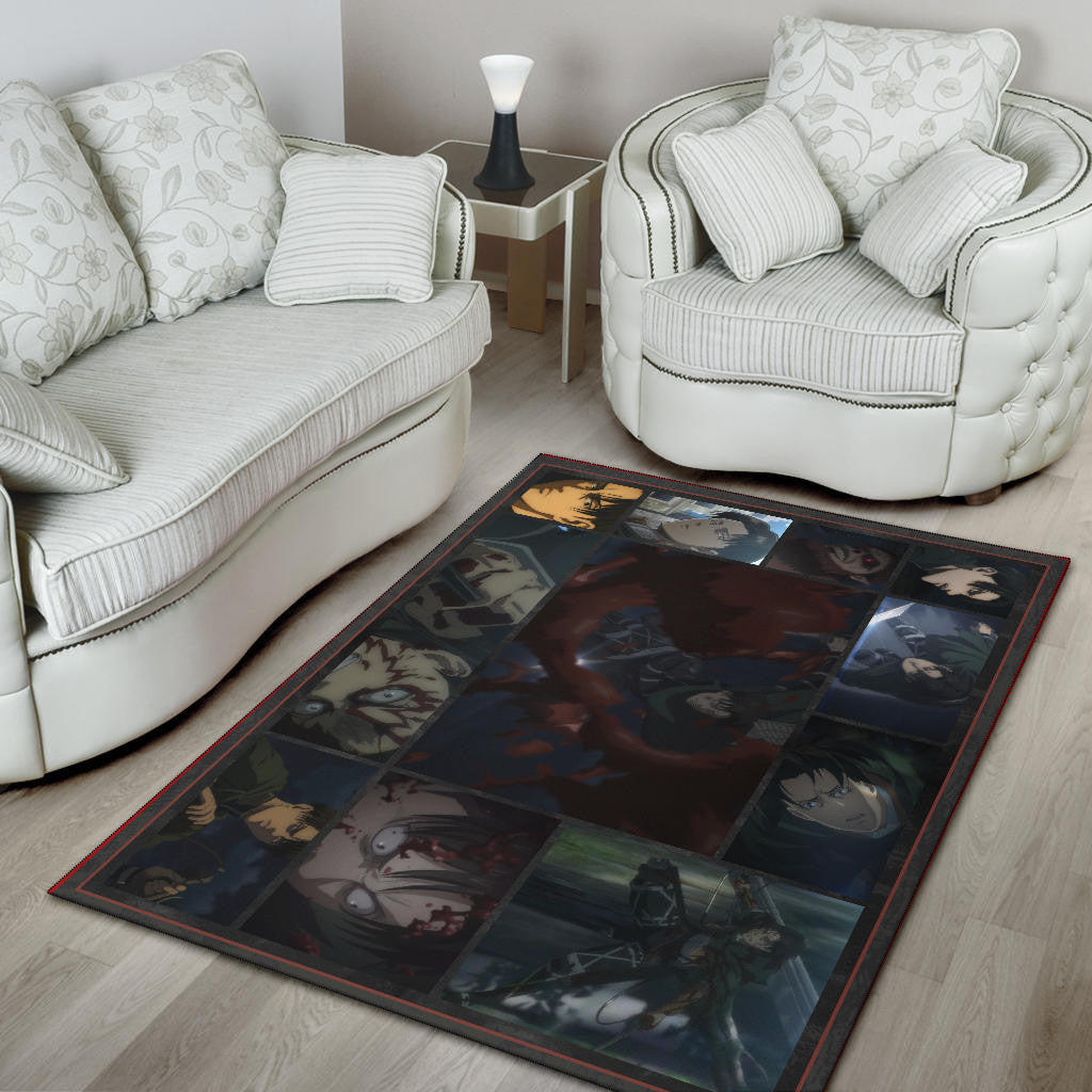 Levi Ackerman Attack On Titan Area Rug Anime Home Decor Custom For Fans NA032104