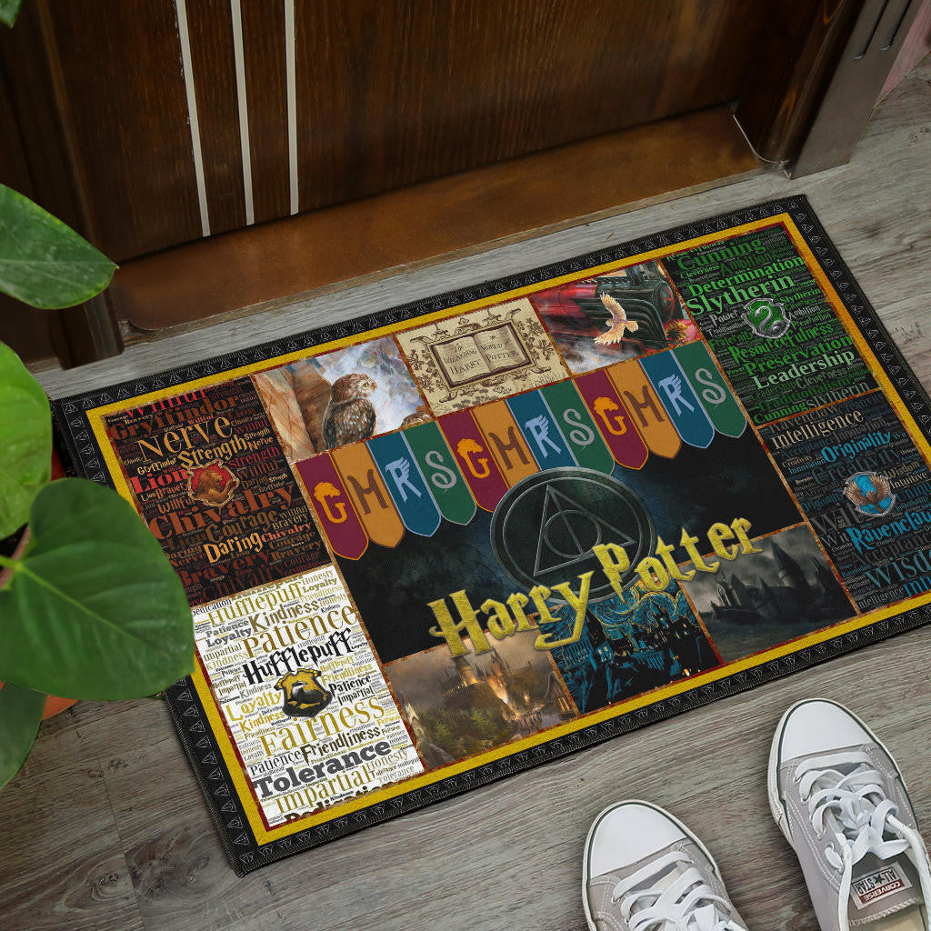 Hogwarts Houses GMRS Harry Potter Door Mat Movie Home Decor Custom For Fans NT031701