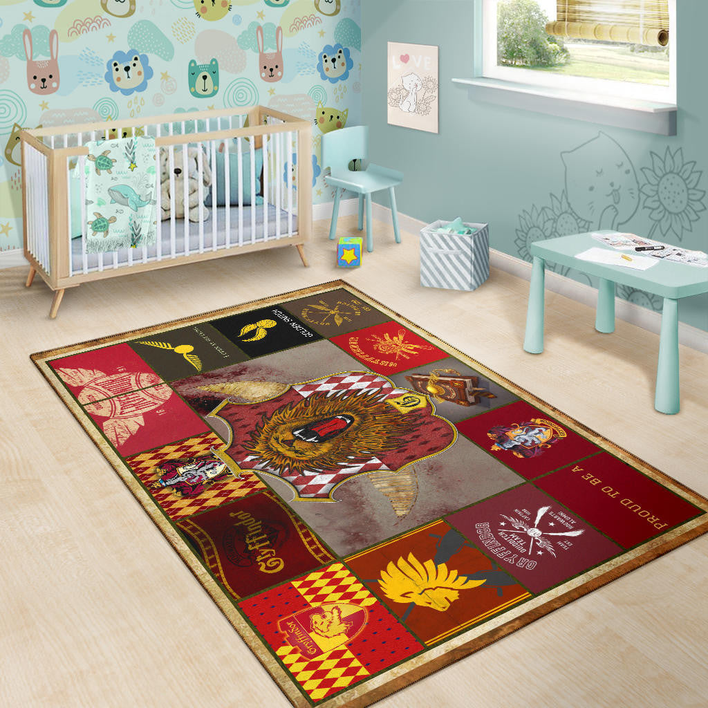 Gryffindor House Harry Potter Area Rug Movie Home Decor Custom For Fans NT032101