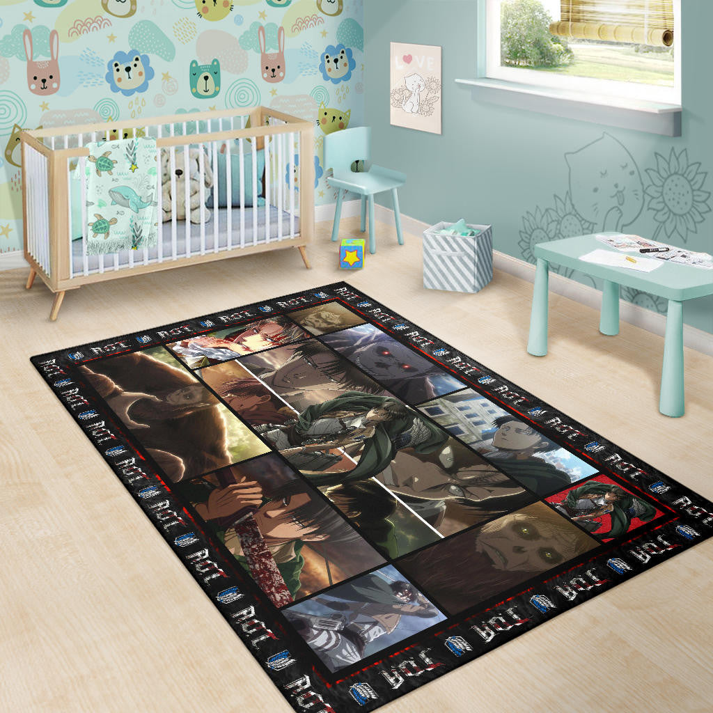 Beast Titan Vs Levi Attack On Titan Area Rug Anime Home Decor Custom For Fans NA032803