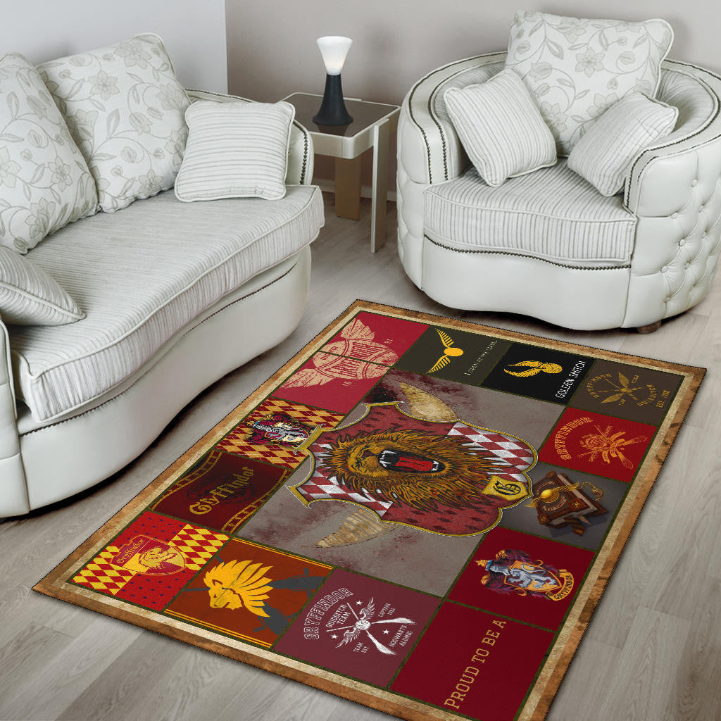 Gryffindor House Harry Potter Area Rug Movie Home Decor Custom For Fans NT032101