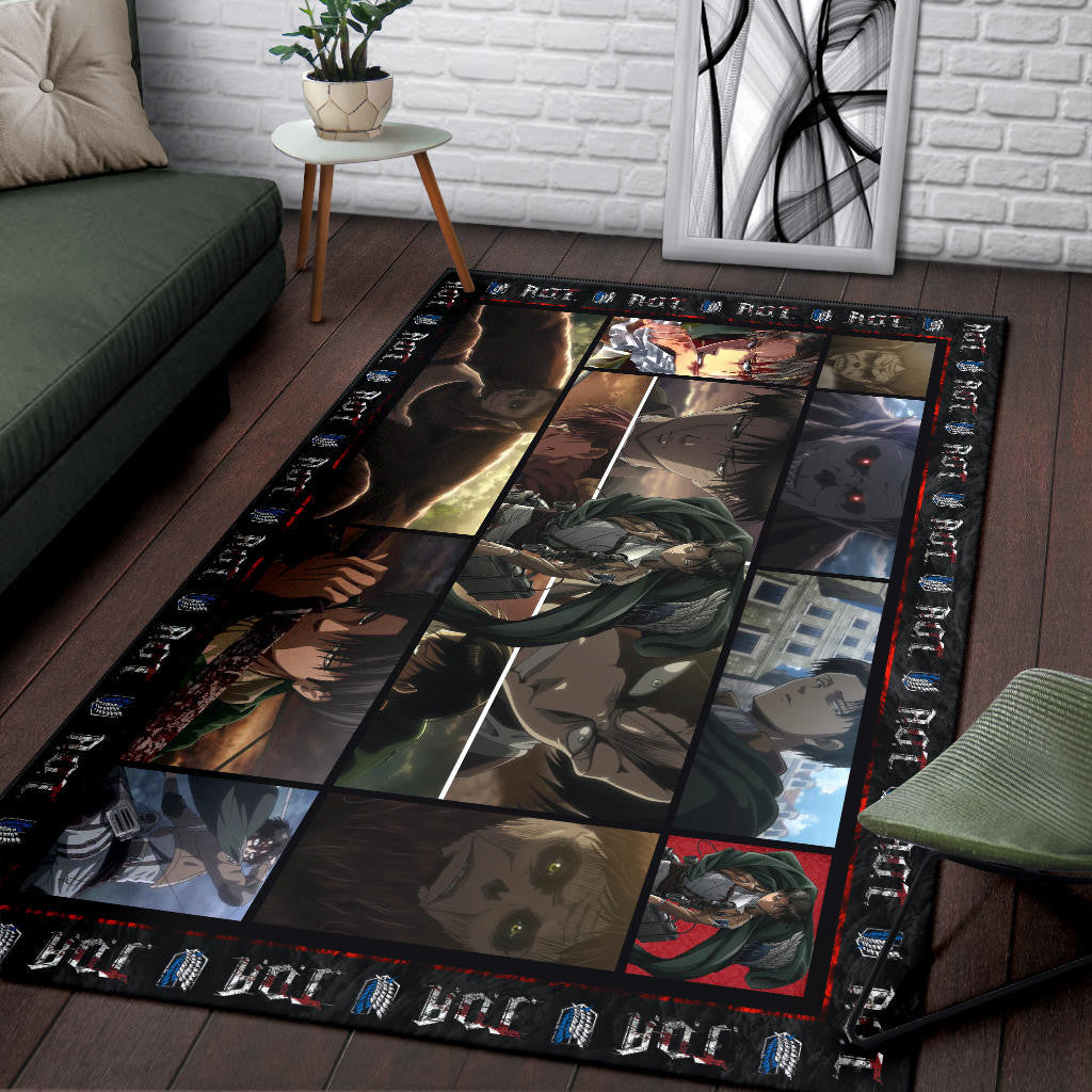 Beast Titan Vs Levi Attack On Titan Area Rug Anime Home Decor Custom For Fans NA032803