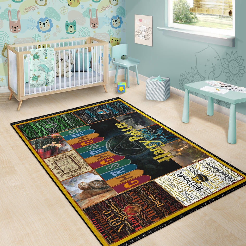 Hogwarts Houses GMRS Harry Potter Area Rug Movie Home Decor Custom For Fans NT031701