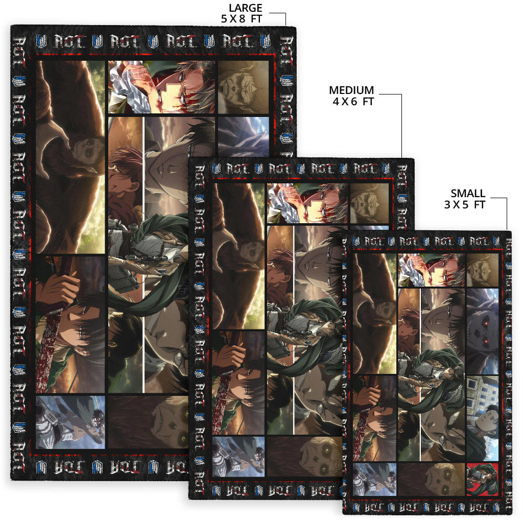 Beast Titan Vs Levi Attack On Titan Area Rug Anime Home Decor Custom For Fans NA032803