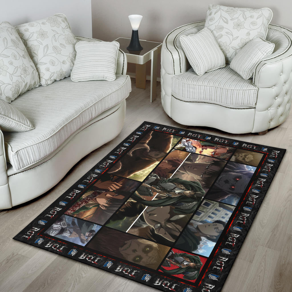 Beast Titan Vs Levi Attack On Titan Area Rug Anime Home Decor Custom For Fans NA032803