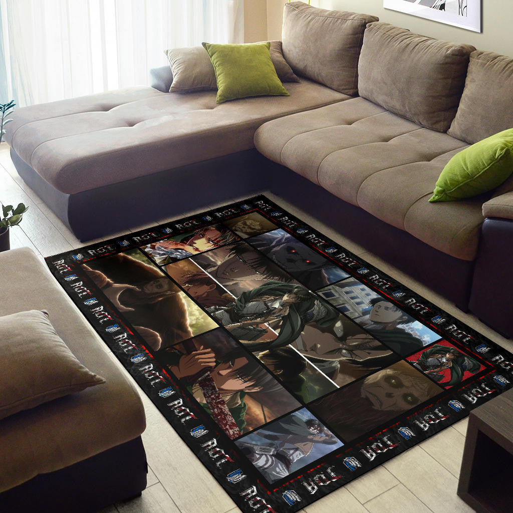 Beast Titan Vs Levi Attack On Titan Area Rug Anime Home Decor Custom For Fans NA032803