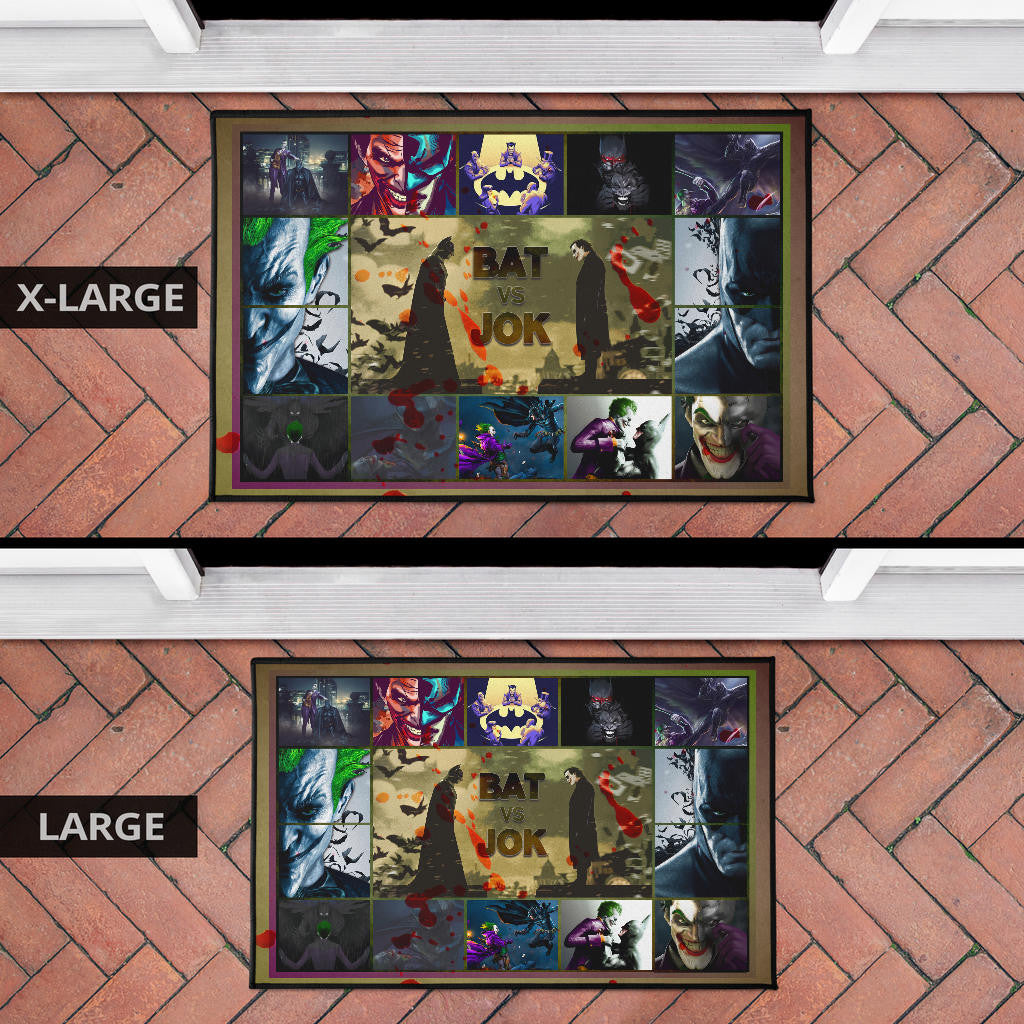 The Bat Man Vs Joker The Clown Door Mat Movie Home Decor Custom For Fans NT031101