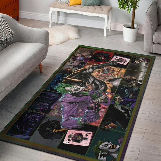 The Bat Man Vs Joker The Clown Area Rug Movie Home Decor Custom For Fans NT031102