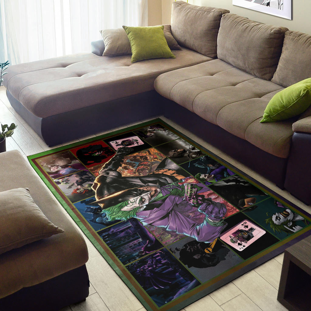 The Bat Man Vs Joker The Clown Area Rug Movie Home Decor Custom For Fans NT031102