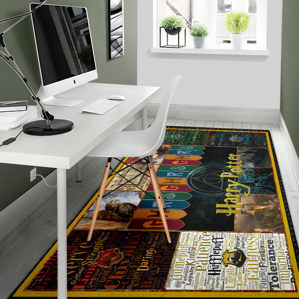 Hogwarts Houses GMRS Harry Potter Area Rug Movie Home Decor Custom For Fans NT031701