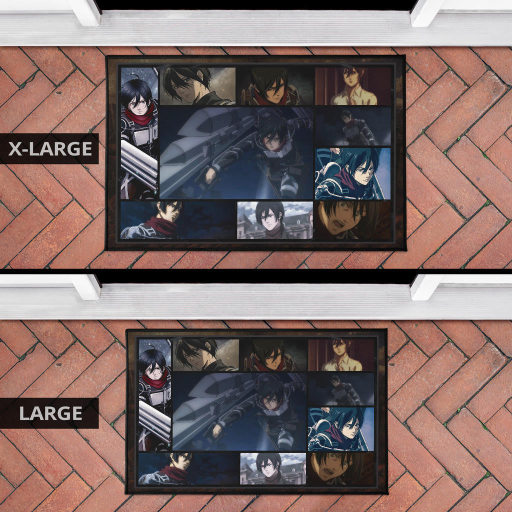 Mikasa Ackerman Attack On Titan Door Mat Anime Home Decor Custom For Fans NA031803