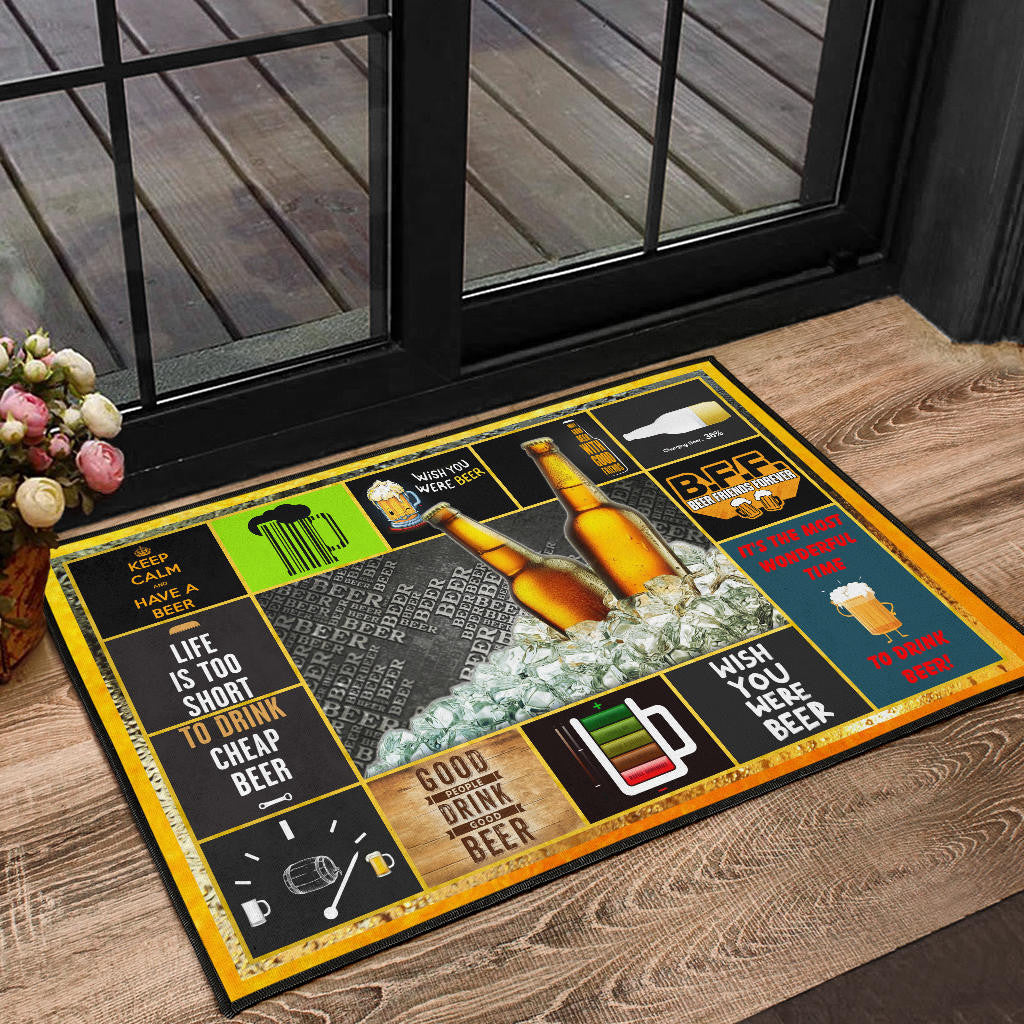 Cheers Drinking Beer Door Mat Hobby Home Decor Custom For Fans NT032202