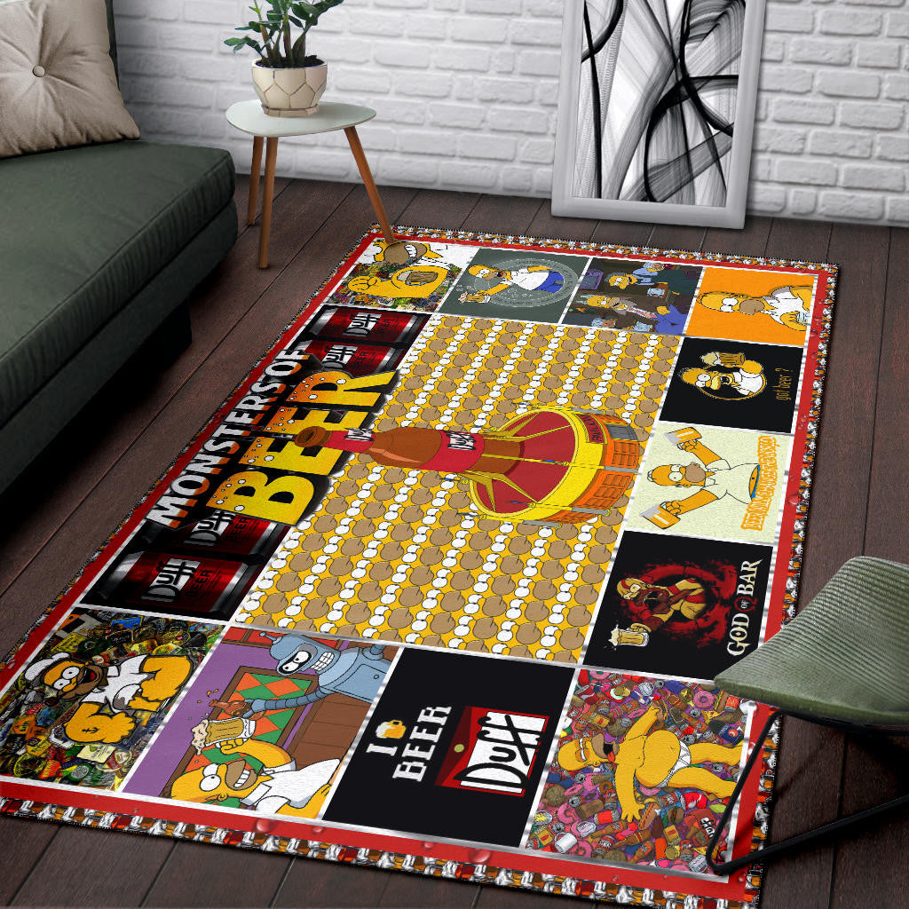 Drinking Beer Simpson Area Rug Hobby Home Decor Custom For Fans NT032401