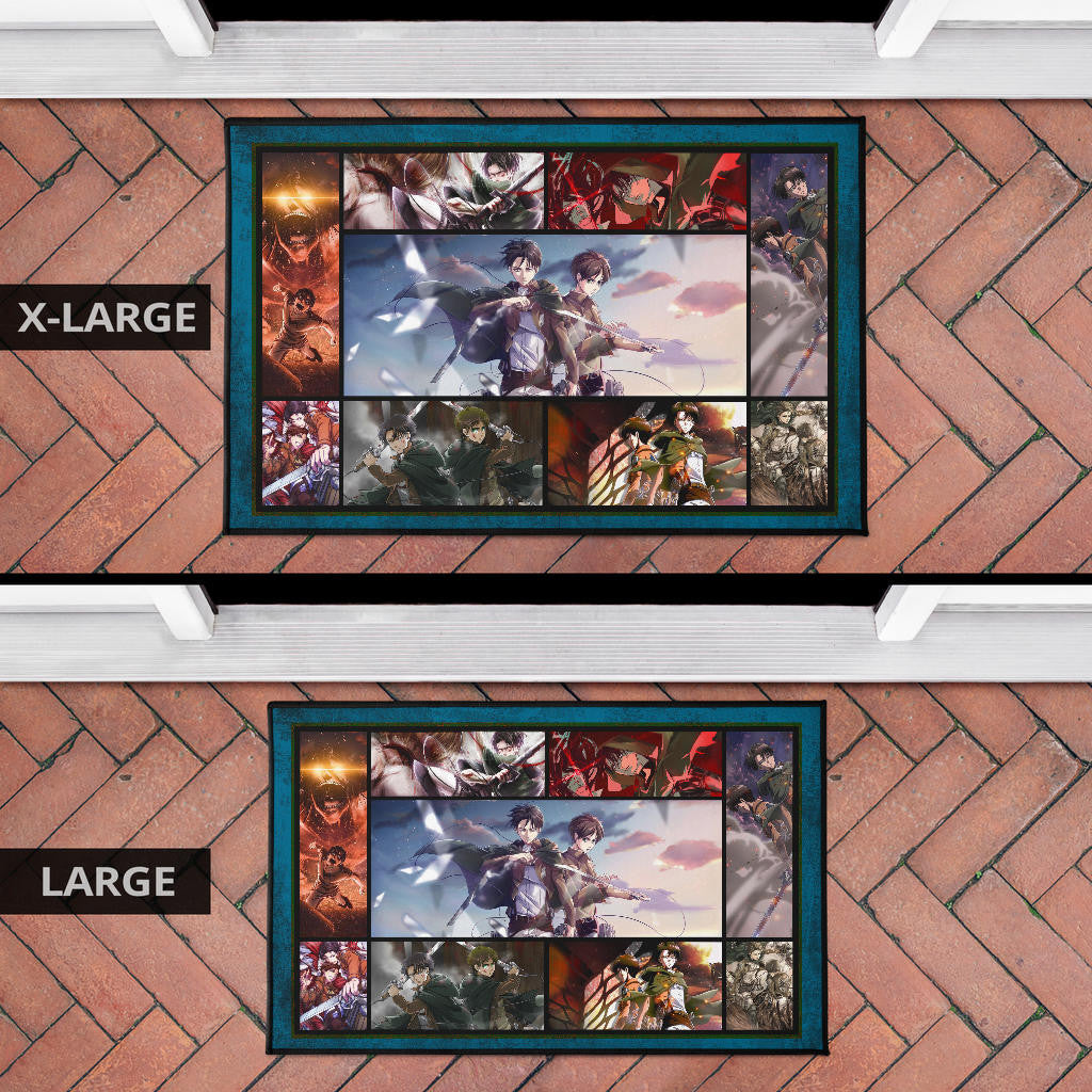 Eren And Levi Attack On Titan Door Mat Anime Home Decor Custom For Fans NA033103