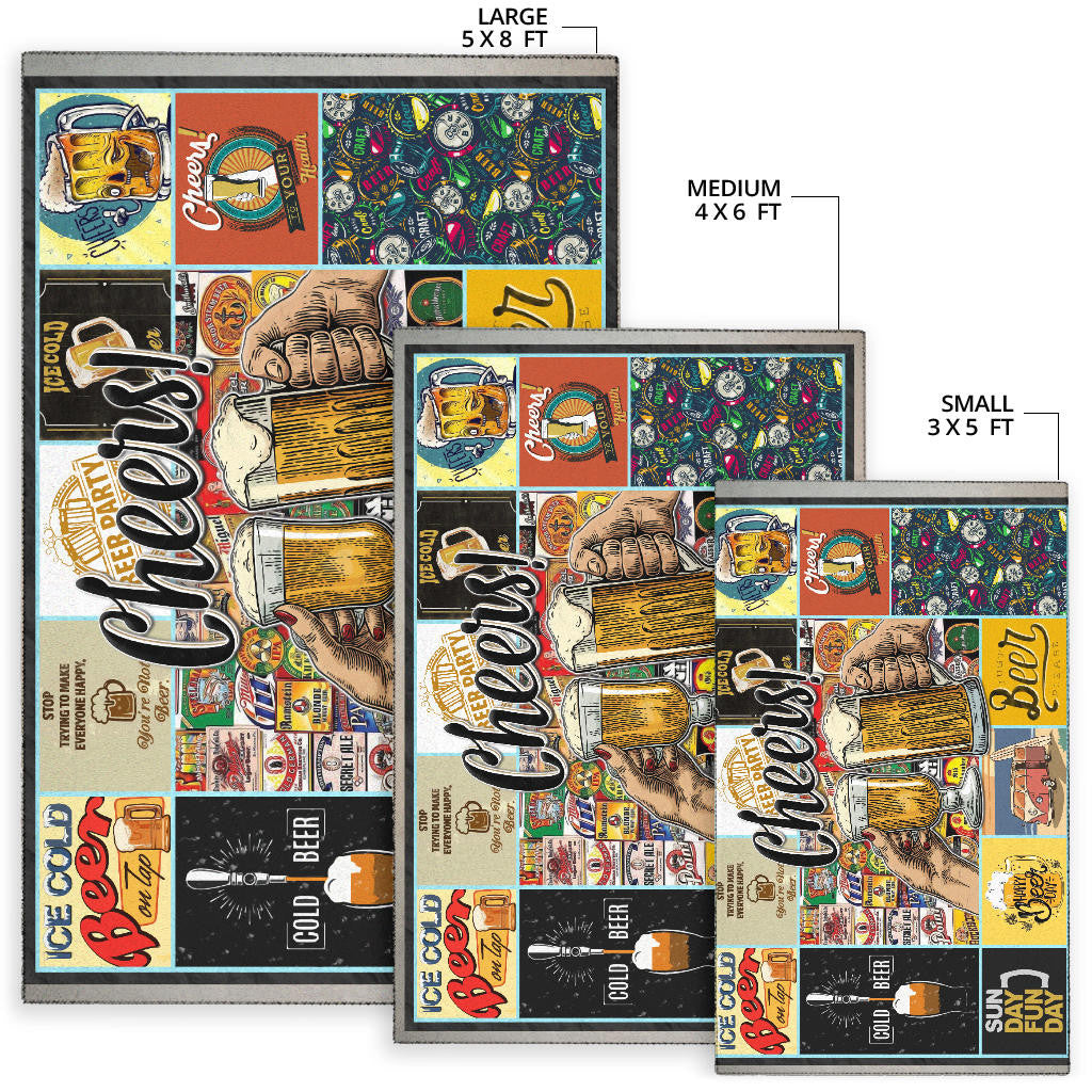 Cheers Drinking Beer Area Rug Hobby Home Decor Custom For Fans NT032201