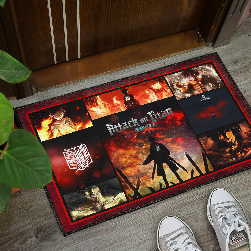 Eren Yeager Attack On Titan Door Mat Anime Home Decor Custom For Fans NA033001