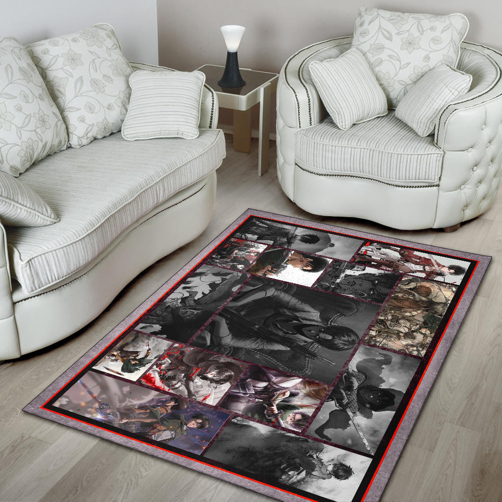 Levi Ackerman Attack On Titan Area Rug Anime Home Decor Custom For Fans NA033103