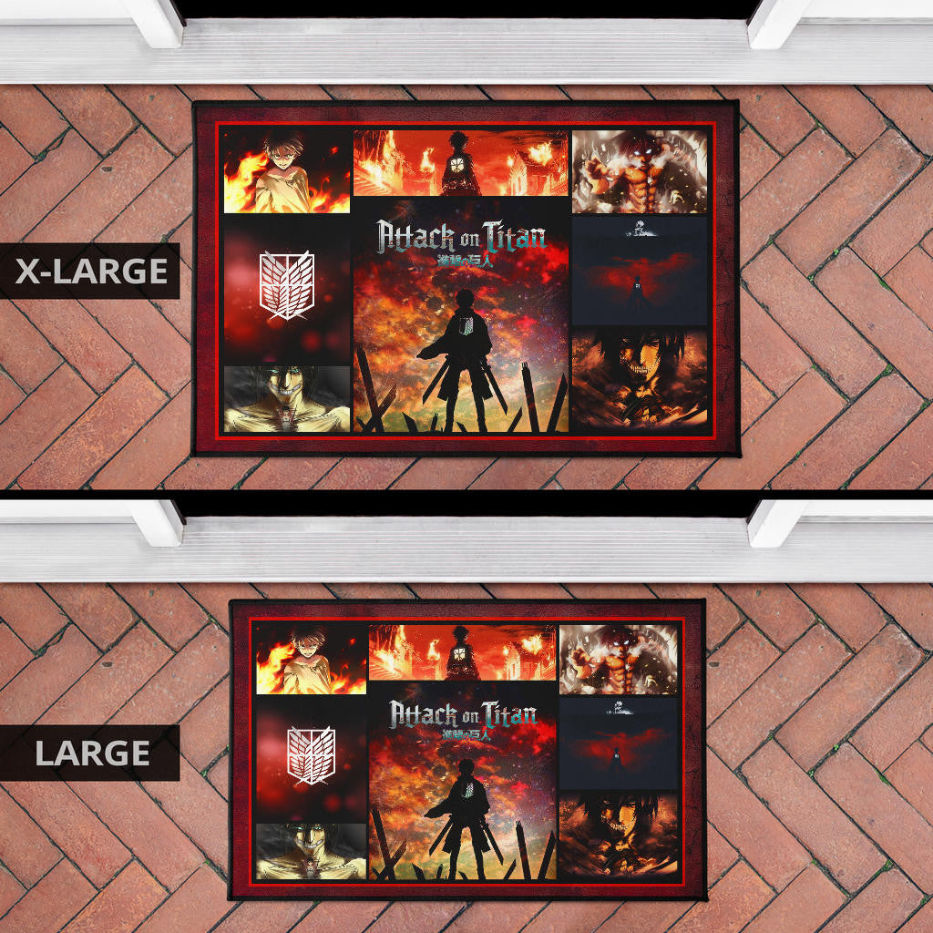 Eren Yeager Attack On Titan Door Mat Anime Home Decor Custom For Fans NA033001