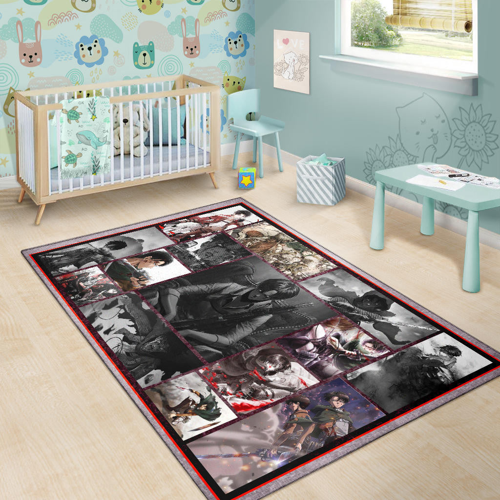Levi Ackerman Attack On Titan Area Rug Anime Home Decor Custom For Fans NA033103