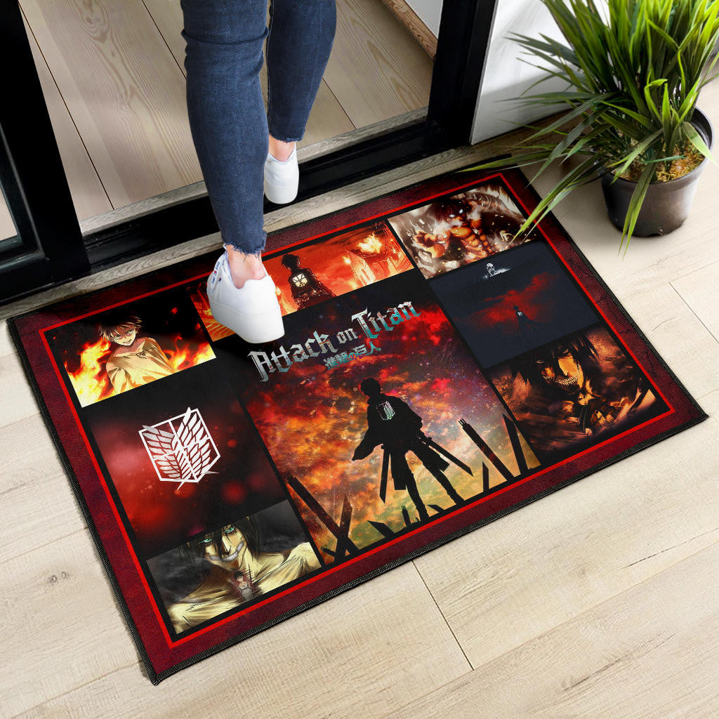 Eren Yeager Attack On Titan Door Mat Anime Home Decor Custom For Fans NA033001