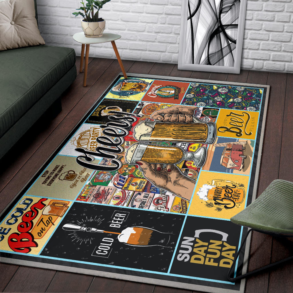 Cheers Drinking Beer Area Rug Hobby Home Decor Custom For Fans NT032201