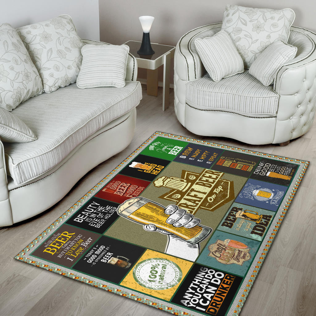 Drinking Craft Beer Area Rug Hobby Home Decor Custom For Fans NT032301