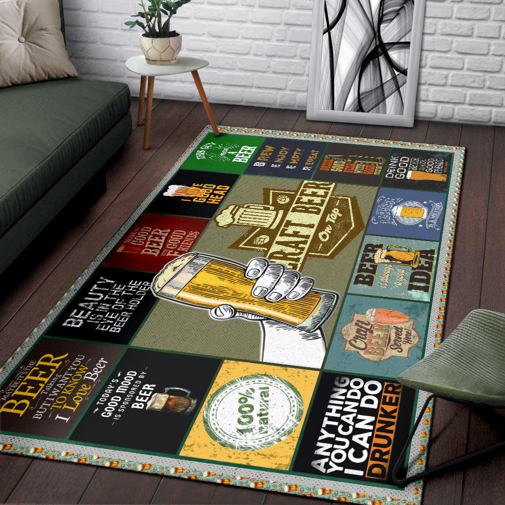 Drinking Craft Beer Area Rug Hobby Home Decor Custom For Fans NT032301