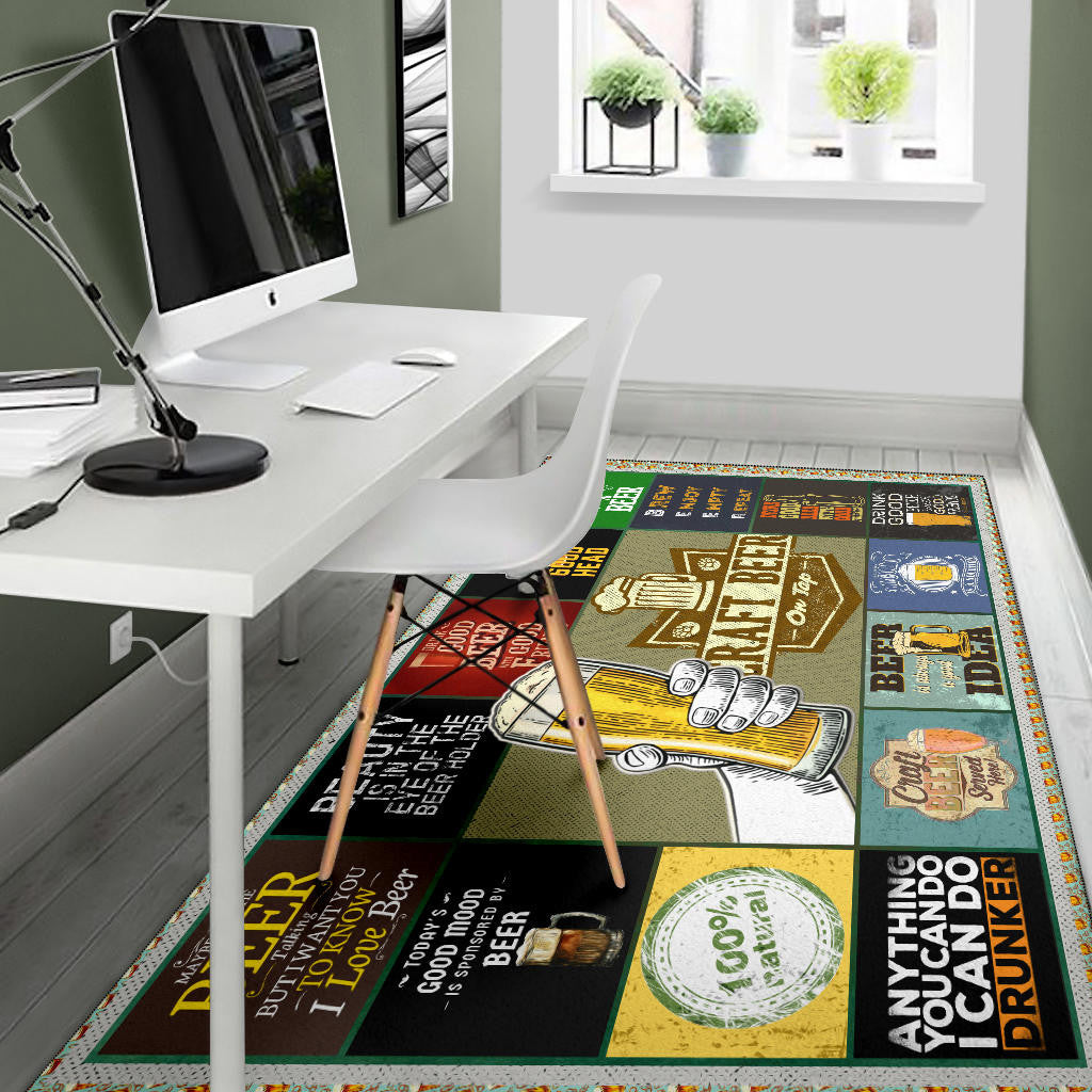 Drinking Craft Beer Area Rug Hobby Home Decor Custom For Fans NT032301