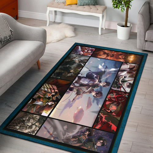 Eren And Levi Attack On Titan Area Rug Anime Home Decor Custom For Fans NA033003