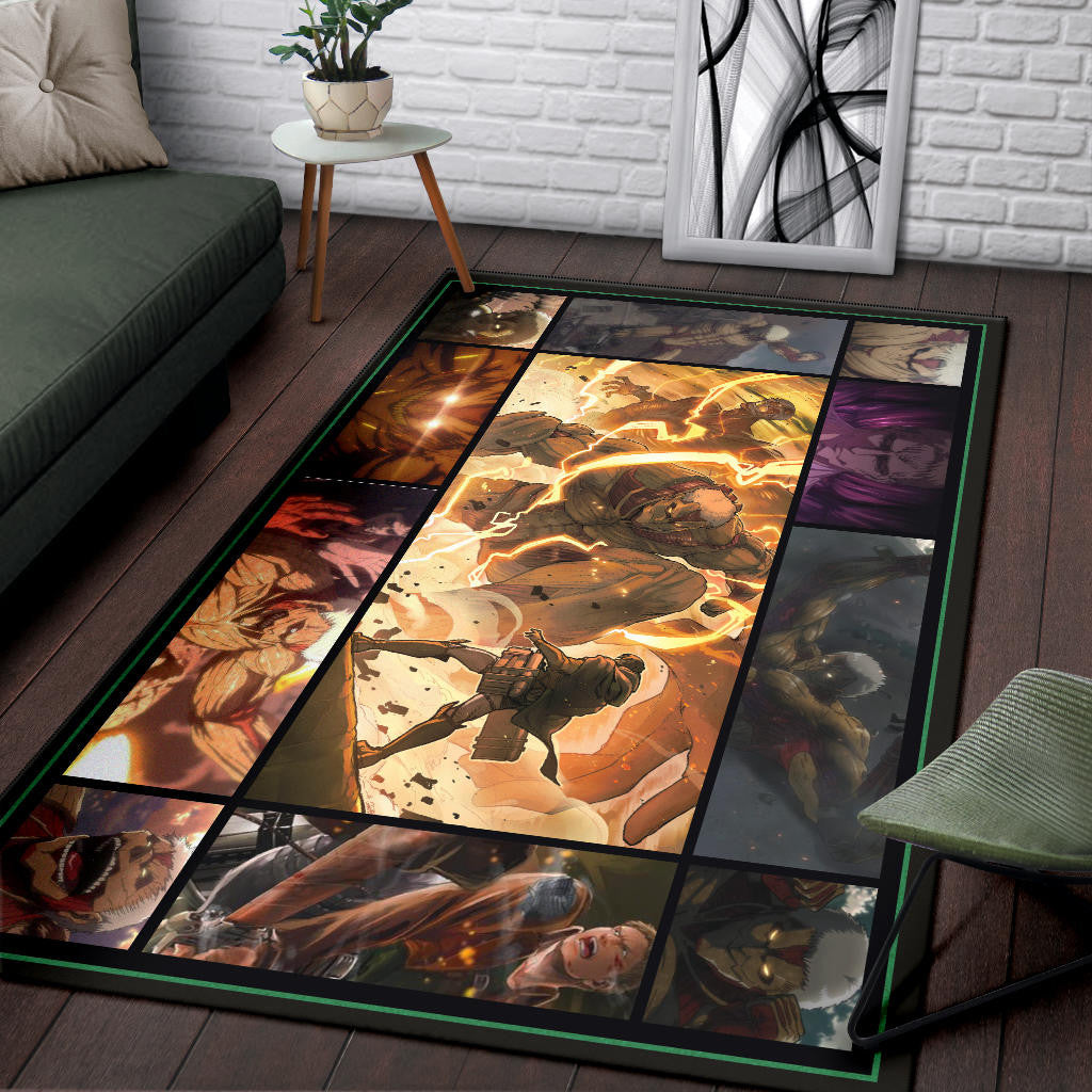 Reiner Braun Attack On Titan Area Rug Anime Home Decor Custom For Fans NA033002