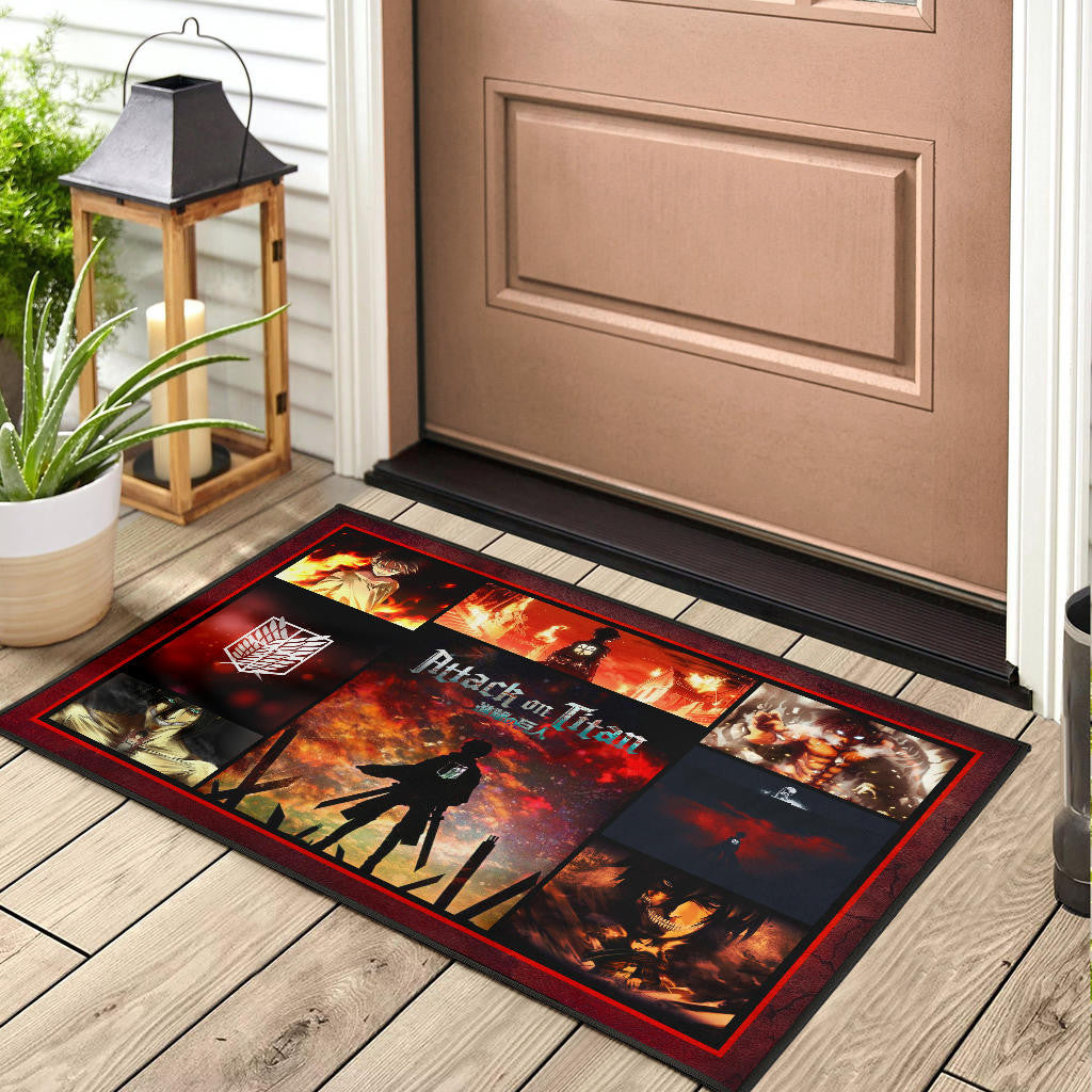 Eren Yeager Attack On Titan Door Mat Anime Home Decor Custom For Fans NA033001