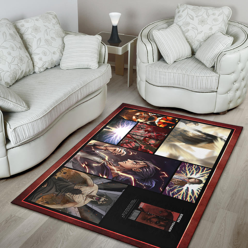 Eren Yeager Attack On Titan Area Rug Anime Home Decor Custom For Fans NA033102