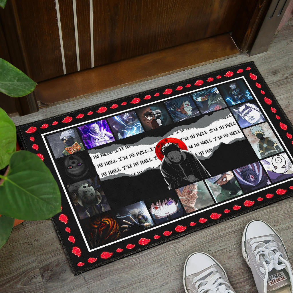Obito Uchiha Vs Kakashi Hatake Naruto Door Mat Anime Home Decor Custom For Fans