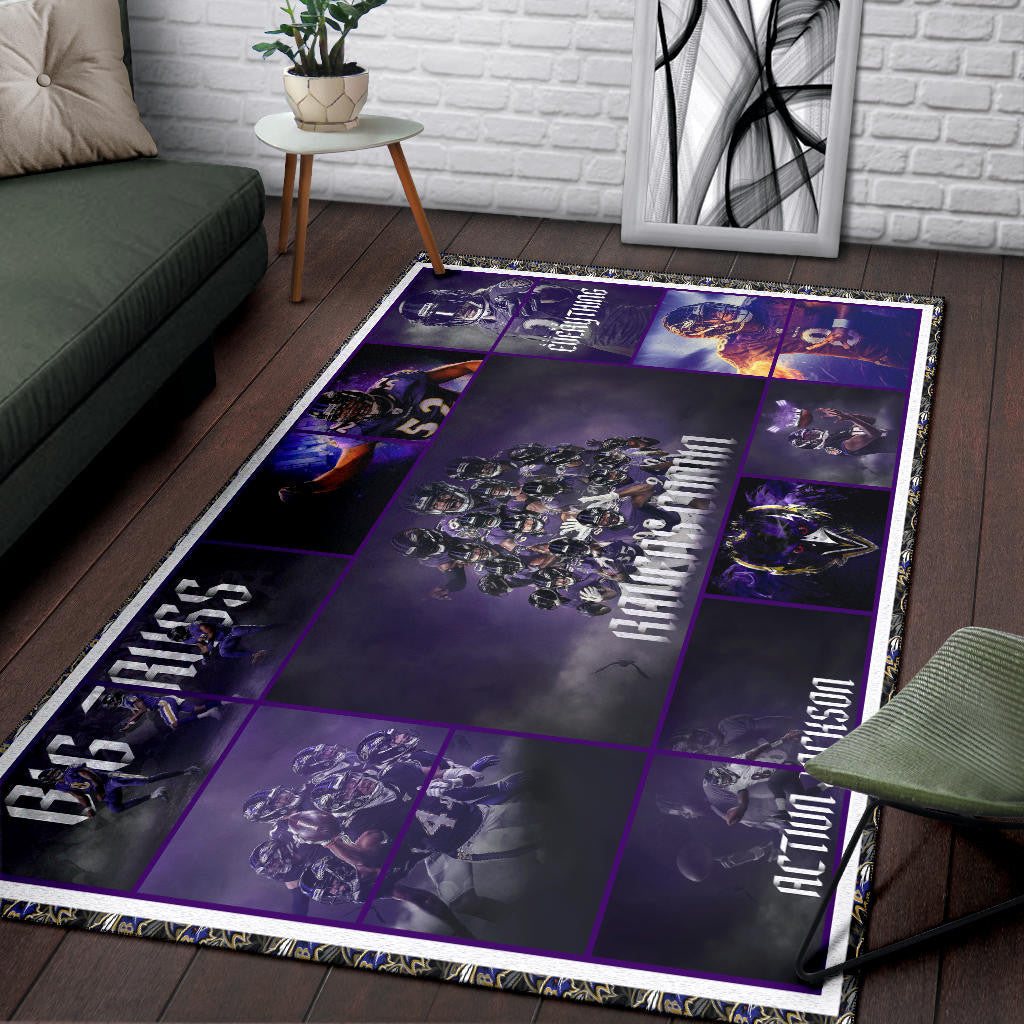 Baltimore Players Ravens Area Rug American Football Home Decor Custom For Fans NT022101