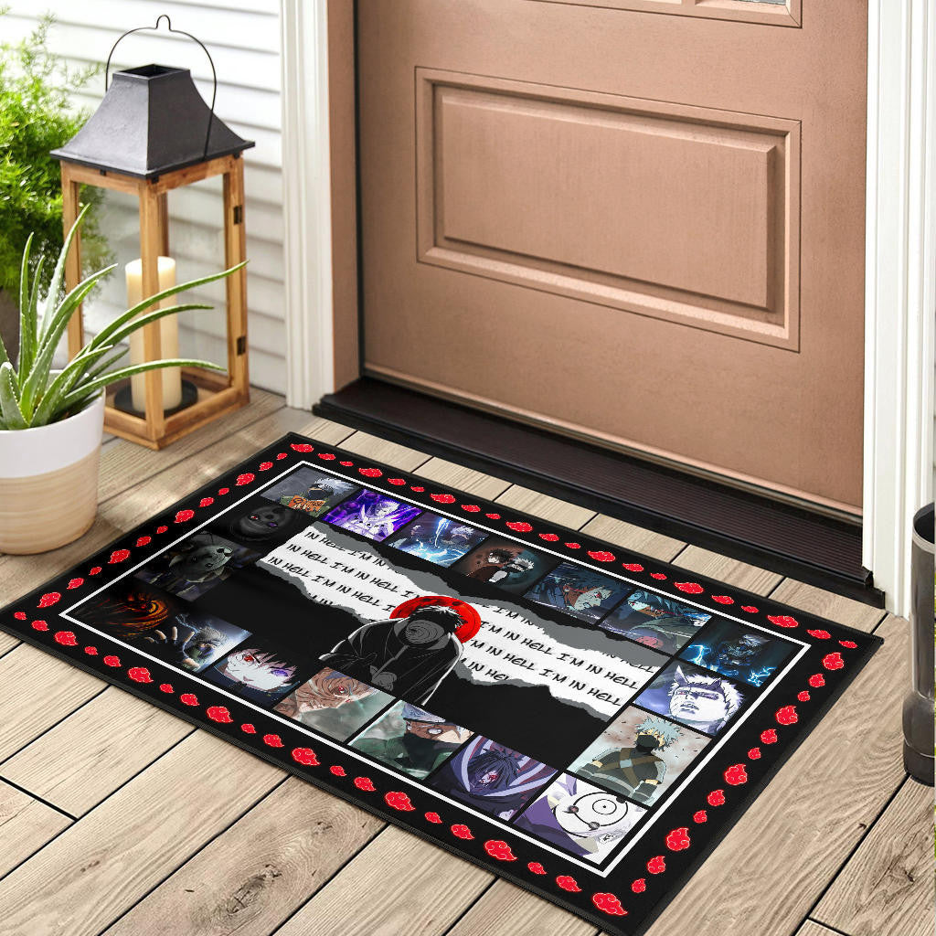 Obito Uchiha Vs Kakashi Hatake Naruto Door Mat Anime Home Decor Custom For Fans