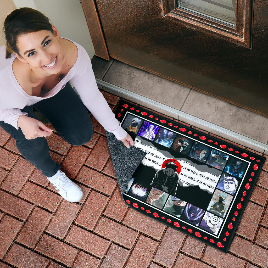 Obito Uchiha Vs Kakashi Hatake Naruto Door Mat Anime Home Decor Custom For Fans