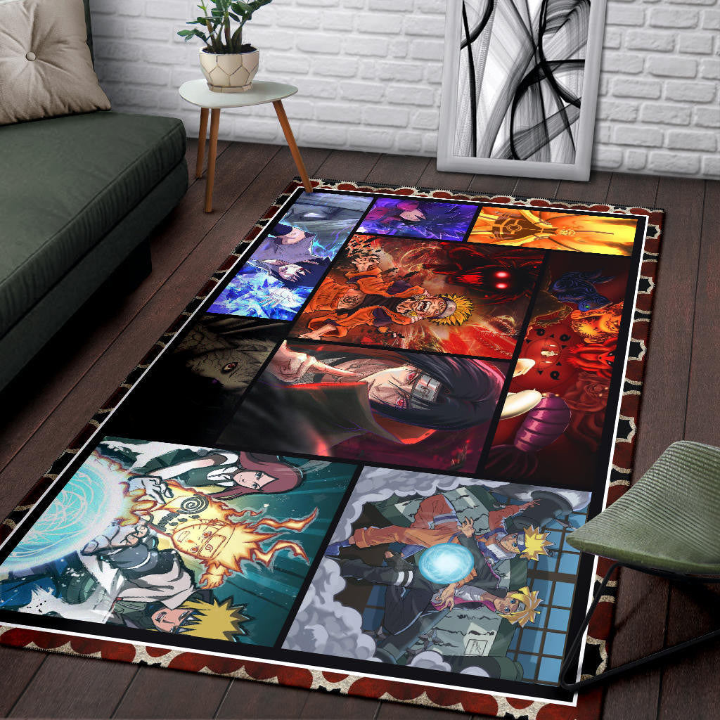 Naruto Main Characters Area Rug Anime Home Decor Custom For Fans NA030301