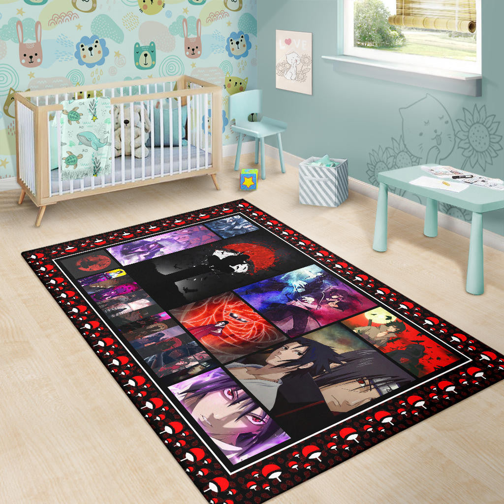 Itachi Vs Sasuke Uchiha Naruto Area Rug Anime Home Decor Custom For Fans NA030203