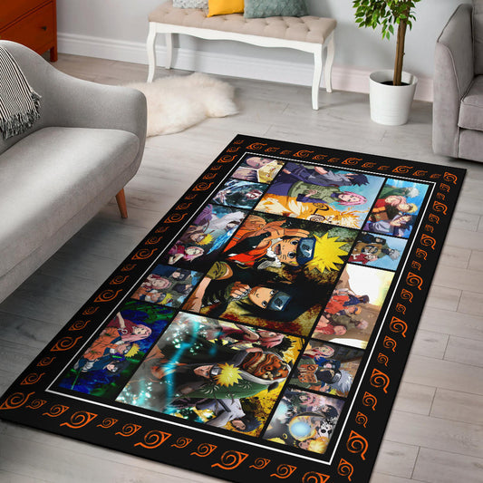 Team 7 Naruto Area Rug Anime Home Decor Custom For Fans