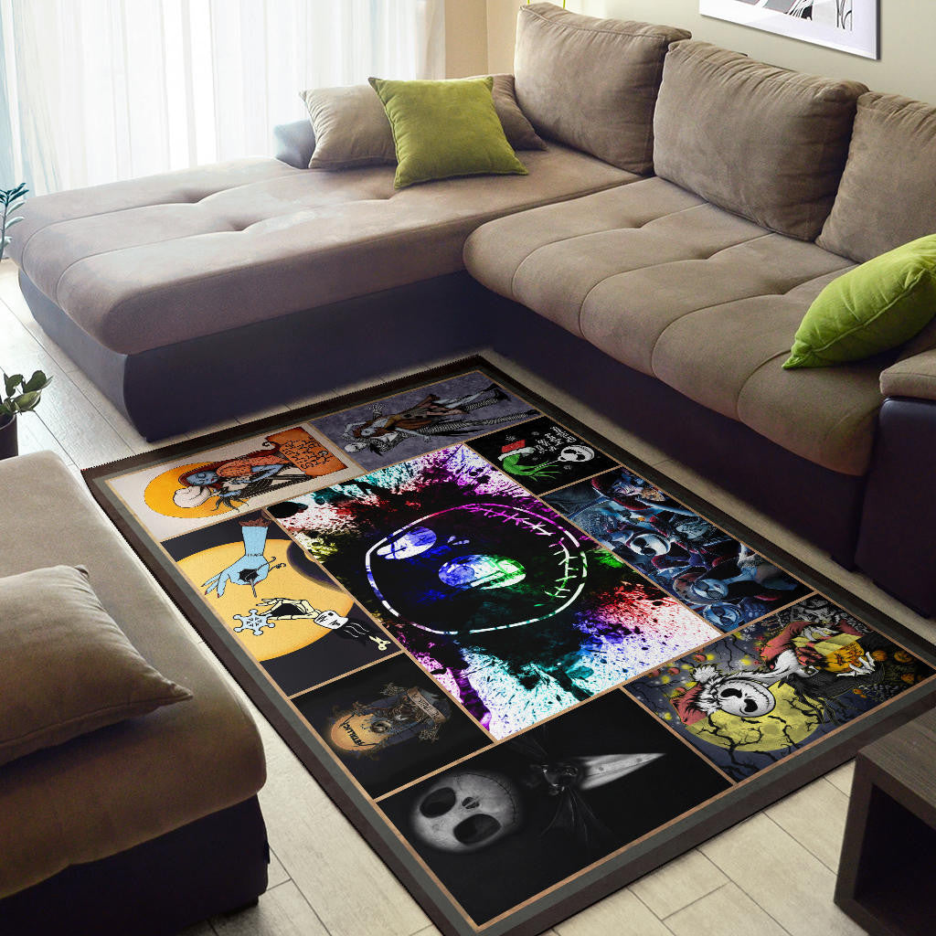 Jack And Sally The Nightmare Before Christmas Area Rug Cartoon Home Decor Custom For Fans NT033002