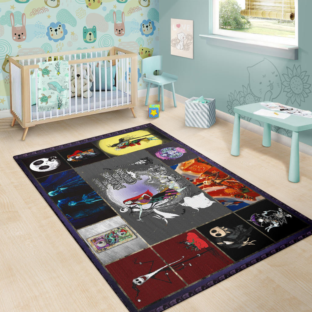 Jack Skellington And Sally The Nightmare Before Christmas Area Rug Cartoon Home Decor Custom For Fans NT032902